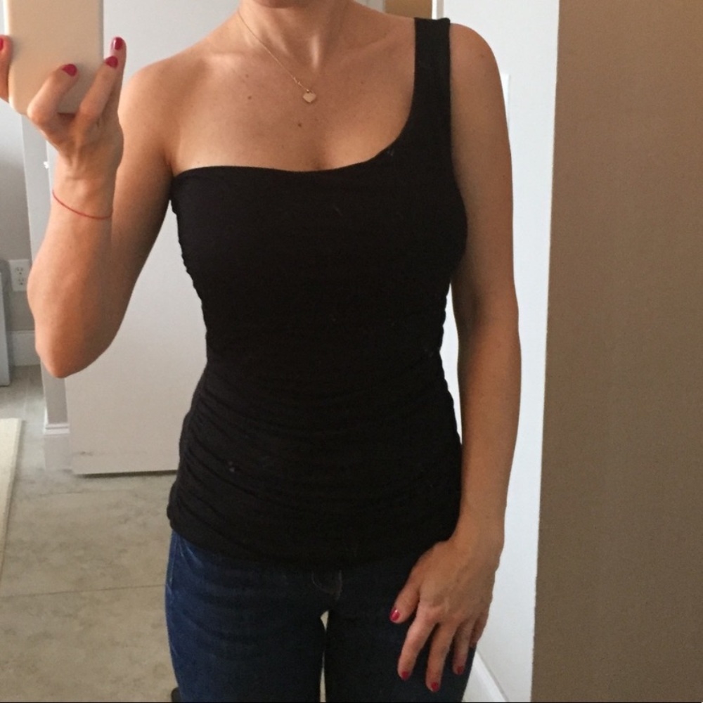•Poetry• One Shoulder Ruched Tank Top